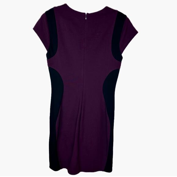 Diane Von Furstenberg Daytona Color Block Sheath Dress - BLACK, PLUM - Picture 1 of 5
